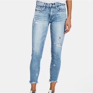 MOUSSY VINTAGE Jean Glendele Skinny Leg Blue Distressed Jeans Size 28 NEW